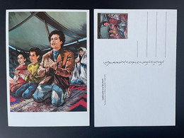 Libye Libya 1988 Stationery Entier Ganzsache American Agression Kadhafi Gaddafi Children Kinder - Libyen