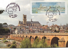 FRANCE Timbre Sur Lettre Vignette LISA De Nevers, Carte Maximaphile - 1999-2009 Illustrated Franking Labels