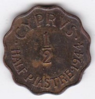 Chypre 1/2 Piastre 1944 , George VI , En Bronze , KM# 23a - Chypre