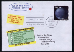 Planet Pluto (Fantasy) Cover To Saturn Bearing Pluto 100 Solar Stamp - Autres & Non Classés