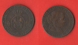 2,5 Centimos De Escudo 1868 OM 4 Pointed Star Spagna Espana Spain - Provincial Currencies