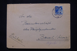 ALLEMAGNE  - Affranchissement Occupation Française Sur Enveloppe De Mainz En 1947 Pour La Suisse - L 110167 - French Zone