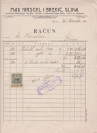 CROATIA  1911 AUSTRIA HUNGARY MAX HIRSCHL I BREKIC GLINA Nice Bill Document - Österreich