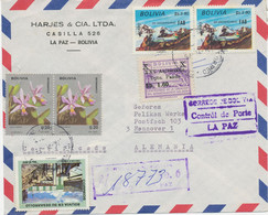 BOLIVIEN 1973/4, 3 Pra.-R-Lupo-Bf N. Hannover Alle M. Versch. RA3-Porto-Kontroll-Stempel U.a. "CONTROL DE PORTES / - Bolivie