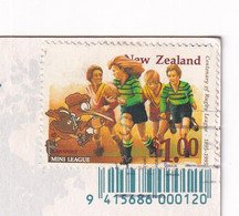 100° Rugby League Val.1 Stamp 1995 Of New Zeeland Over Postcard - Cartas & Documentos