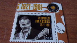 5531 OBLITERATION RONDE  SUR TIMBRE GOMME ORIGINE  GEORGES BRASSENS - Used Stamps