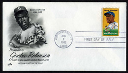 USA 1982 Jackie Robinson (1919-1972) Baseball Player | Black Heritage - FDC, Cooperstown, NY, Aug. 2 (Artcraft) - 1981-1990