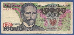 POLAND - P.151b –  10.000 Złotych 1988 Circulated AVF Serie AG 8508993 - Poland
