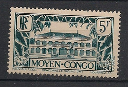 CONGO - 1933 - N°Yv. 132 - Brazzaville 5f Vert-bleu - Neuf Luxe ** / MNH / Postfrisch - Ungebraucht