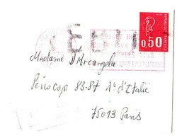 Carte Visite Mignonette DIMENSION MINIMALE 9x14 Rebut FORMAT INADMIS 90x140 Courrier Libourne Bequet 50c Yv 1664 Ob 1974 - 1961-....