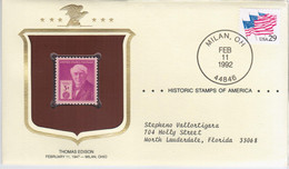 USA United States 1992 The Thomas Edison, The Historic Stamp 1947 - 1991-2000