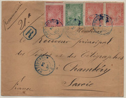 France Colonie Madagascar Maury 61/3 (Yvert 66/8) O Zébu Sur Recommandé Du 28.10.04 - Cartas