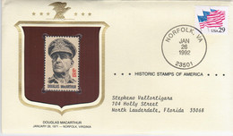 USA United States 1992 Douglas MacArthur, The Historic Stamp 1971 - 1991-2000