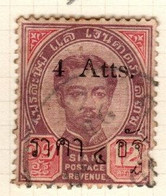 Thailand  51  1895  Provisional  4 Atts, Used - Tailandia