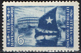 ITALIA - OCCUPAZIONE LITORALE SLOVENO - 1946 - VELA ADRIATICA E ARENA DI POLA - MH - Occup. Iugoslava: Litorale Sloveno