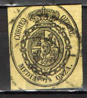 SPAGNA - 1855 - STEMMA - IMPERFORATED - USATO - Servizi