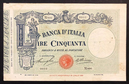 50 Lire Matrice Laterale Fascio 07 05 1929 Piccola Mancanza E Forellino Centrale Ma Bella Carta Naturale  LOTTO 879 - 50 Liras