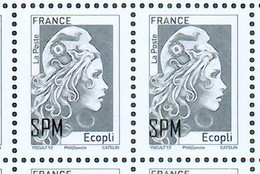 St Pierre Et Miquelon 2021 Marianne L' Engagée Ecopli Surchargée SPM - Paire - Neuf** MNH - Unused Stamps