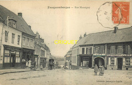 62 Fauquembergues, Rue Monsigny, Animation Devant L'estaminet, Restaurant..., Affranchie Ambulant 1916 - Fauquembergues
