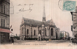 CPA   92   BOULOGNE-SUR-SEINE---L'EGLISE NOTRE-DAME---1905 - Boulogne Billancourt