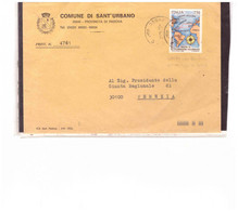 TEM15684  - SANT'URBANO  5.11.1992  /  LETTERA AFFRANCATA CON L. 750 "GENOVA 92" ISOLATO - 1991-00: Storia Postale