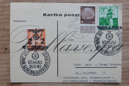 Krakau 26.10.1940/ 29.10.1940 General Gouverment Deutsche Post OSTEN  Polska Bezet Gebied.  1940.1945 - Weltkrieg 1939-45