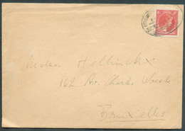 1½f. CHarlotte De Profil Orange, Obl. Ovale Ambulant (TPO) ETTELBRUCK BAHNPOST ZUG 522 Sur Lettre De Diekirch Le 1 Janvi - Storia Postale