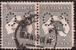 AUSTRALIA - Fx. 244 - Yv. S. 3 - 2 D. Gris Perforada O.S. Grande En Pareja - 1913 - Ø - Oficiales