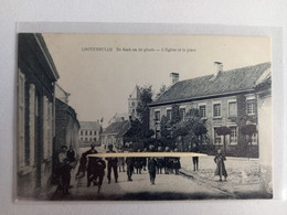 LOOTENHULLE - L'église Et La Place, Animée  1916 - Aalter