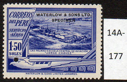 ** Peru 1936 1s50 Airmail Aircraft / Aviation / Bird? : Waterlow Specimen / Proof U/m - Perú