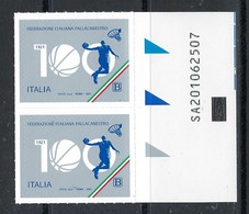 2021 ITALIA ⚽ 100° Federazione Italiana Pallacanestro ⚽ FIP - COPPIA Con Codice Alfanumerico - Barcodes