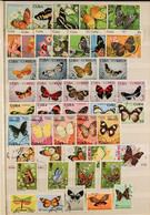  BUTTERFLIES ALL WORLD, FINE USED Collection Of Stamps, Housed In A Large Stock Book, We See Butterflies & Moths In Many - Non Classés