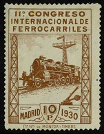 RAILWAYS SPAIN 1930 10p Brown Railway Congress, Edifil 481 (SG 546, Michel 456), Fine Mint, (tiny Natural Intrusion In P - Non Classés