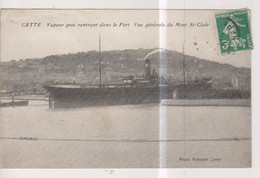 CPA-34-Hérault- SETE-CETTE- Vapeur Grec Rentrant Dans Le Port- Vue Générale Du Mont St-Clair- - Sete (Cette)