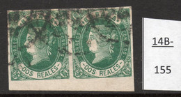 Spain Espana 1862 2R Used  Pair With Variety / Variedad.  See Text. - Nuevos