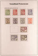 1938-1951 ALL DIFFERENT Chiefly Used Collection On Printed Pages. With 1938 Definitive Set (less 1R) Fine/very Fine Used - Somaliland (Protectorat ...-1959)