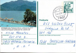 (BP)BRD Bildpostk.Wz50(Pf) Blaugrün "Schloß Neuschwanstein" P129 G7/107 "8113 Kochel A. See" TST 5.7.79 NATTHEIM - Illustrated Postcards - Used