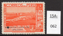 1936 70c Aircraft Waterlow Salesmen's Proof / Specimen In Unissued Colour. Mint No Gum - Perù