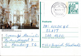 (BP)BRD Bildpostk.Wz50(Pf) Blaugrün "Schloß Neuschwanstein" P129 G7/111 "8080 Fürstenfeldbruck" TST 16.11.79 HAMBURG - Illustrated Postcards - Used