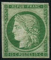 ** N°2e 15c Vert, Réimp - TB - 1849-1850 Ceres