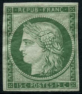 ** N°2e 15c Vert, Réimp - TB - 1849-1850 Ceres