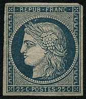 * N°4 25c Bleu, Infime Trace  Signé Calves - TB - 1849-1850 Ceres