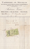 26178# MONACO TIMBRE FISCAL QUITTANCES FACTURE TAPISSIER ANTOINE VISSIO BEAUSOLEIL 1929 - Fiscaux