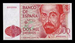 España Spain 2000 Pesetas Juan Ramón Jiménez 1980 Pick 159 SC UNC - [ 4] 1975-… : Juan Carlos I