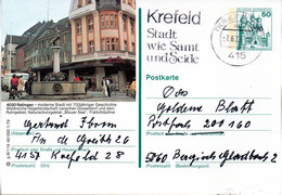 (BP)BRD Bildpostk.Wz50(Pf) Blaugrün "Schloß Neuschwanstein" P129 G8/116 "4030 Ratingen" MWST 7.6.79 KREFELD - Illustrated Postcards - Used