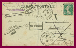 Cp Bassin Du DOUBS - Retour à L'envoyeur 0649 X 2 - Taxe - Non Réclamé - De METZ Pour NANCY 1924 - Timbre Semeuse 10c - Oblitérés