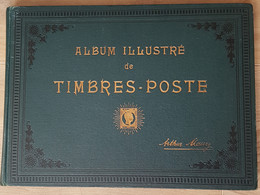 ALBUM ILLUSTRE MAURY 1911 / MONDE / PLUS DE 600 TIMBRES OBLITERES AVEC CHARNIERES / 160 PAGES - Collections