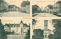 Bollwiller  Multivues CPA 68 Rue Principale Eglise Château Ed J Kuntz Guebwiller Soultz - Otros Municipios