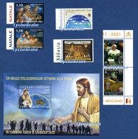 SET CHRISTMAS  JOURNEYS POPE FRANCIS  ABBEY PREMONTRE WORLD DAY POOR JUBILEE OCEANIA VATICAN Stamps MNH 8 September 2021 - Unused Stamps