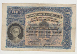 BANQUE NATIONALE SUISSE -  100 FRANCS 21- JULI 1931  - N° 7K035651 - Suisse